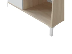 Mesa De Centro*Loungitude Mesa de centro fixa Brooklyn, carvalho canadense/branco Artik, 40x50x50 cm Natural claro / Branco