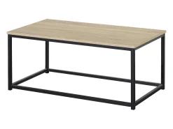 Sale Mesa de centro fixa Cambrian, carvalho claro/metal , 90x40x48 cm Preto