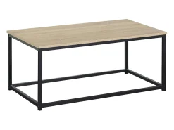 Sale Mesa de centro fixa Cambrian, carvalho claro/metal , 90x40x48 cm Preto