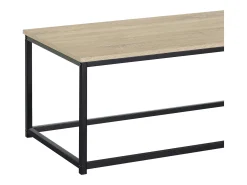 Sale Mesa de centro fixa Cambrian, carvalho claro/metal , 90x40x48 cm Preto