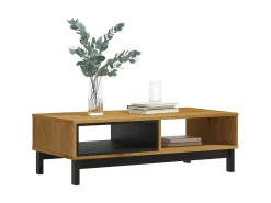 New Mesa de centro FLAM 100x50x32,5 cm madeira de pinho maciça PT309820 Castanho