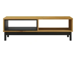 New Mesa de centro FLAM 100x50x32,5 cm madeira de pinho maciça PT309820 Castanho
