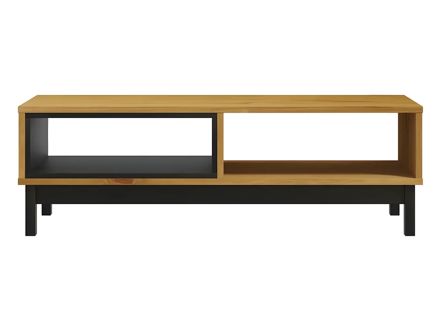 New Mesa de centro FLAM 100x50x32,5 cm madeira de pinho maciça PT309820 Castanho