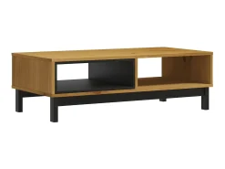 New Mesa de centro FLAM 100x50x32,5 cm madeira de pinho maciça PT309820 Castanho