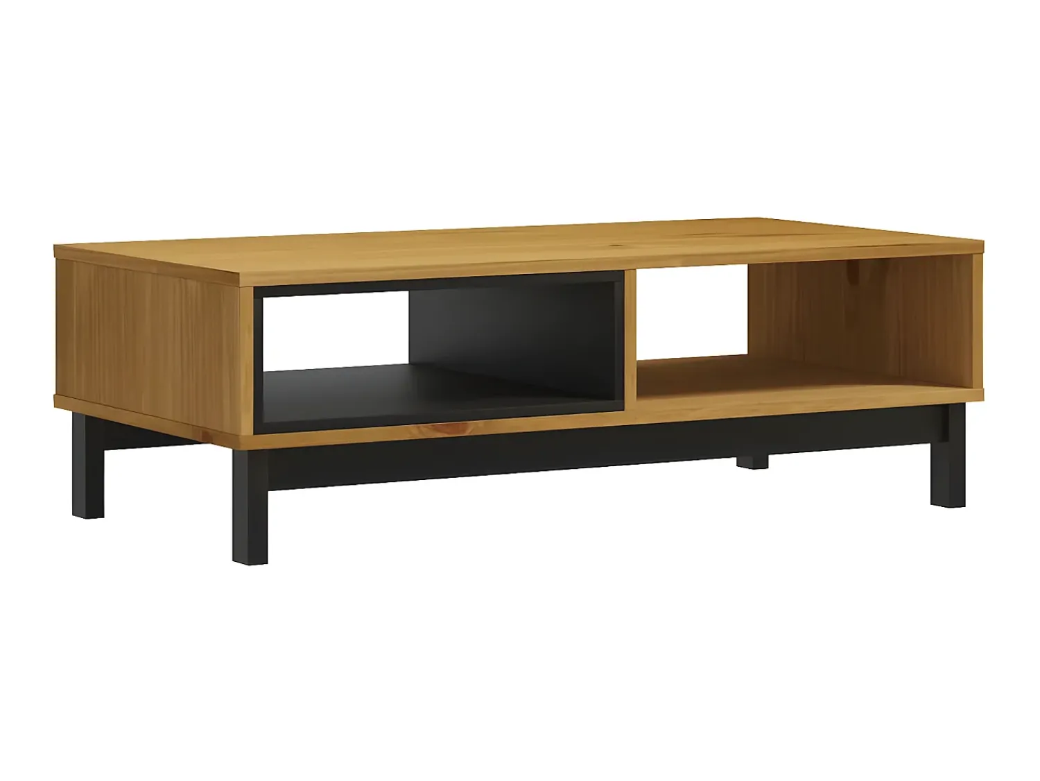 New Mesa de centro FLAM 100x50x32,5 cm madeira de pinho maciça PT309820 Castanho