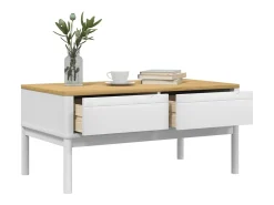 Mesa de centro FLORO 99x55,5x45 cm madeira pinho maciça PT800171^ Mesa De Centro