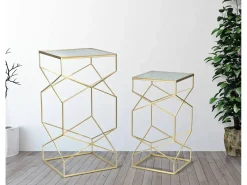 Online Dmora Mesa de centro George, Mesa de centro baixa, Porta-revistas para sofá, Estante de sala, , 50x50 h100 cm Dourado