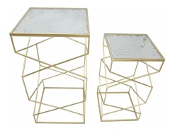 Online Dmora Mesa de centro George, Mesa de centro baixa, Porta-revistas para sofá, Estante de sala, , 50x50 h100 cm Dourado