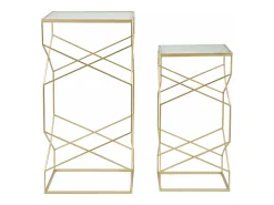 Online Dmora Mesa de centro George, Mesa de centro baixa, Porta-revistas para sofá, Estante de sala, , 50x50 h100 cm Dourado