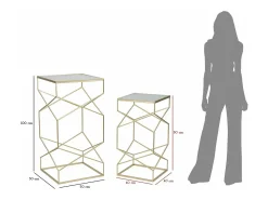 Online Dmora Mesa de centro George, Mesa de centro baixa, Porta-revistas para sofá, Estante de sala, , 50x50 h100 cm Dourado