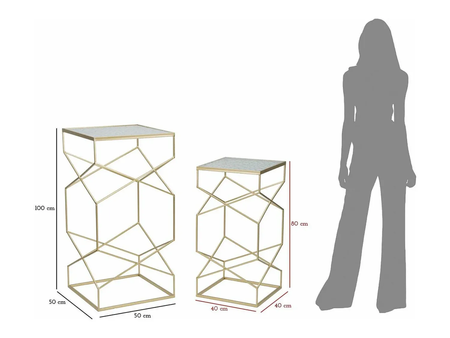 Online Dmora Mesa de centro George, Mesa de centro baixa, Porta-revistas para sofá, Estante de sala, , 50x50 h100 cm Dourado