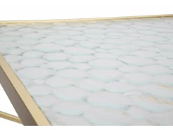 Online Dmora Mesa de centro George, Mesa de centro baixa, Porta-revistas para sofá, Estante de sala, , 50x50 h100 cm Dourado