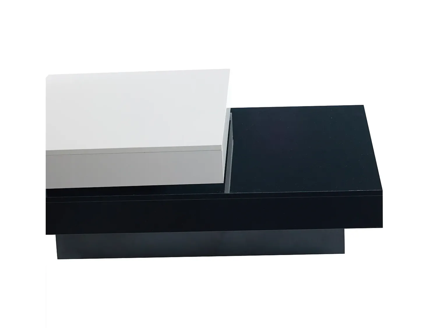 Mesa De Centro|Hauss Spole Mesa de centro giratória com 2 prateleiras abertas, branca e preta, superfície lacada Branco