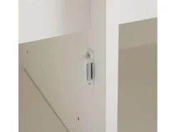 Outlet Hauss Spole Mesa de centro giratória com 2 gavetas, branca + nogueira, 60x60x38 cm Branco