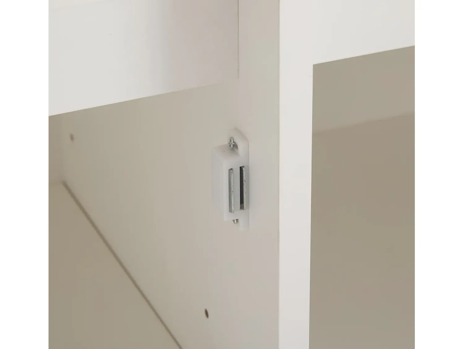 Outlet Hauss Spole Mesa de centro giratória com 2 gavetas, branca + nogueira, 60x60x38 cm Branco
