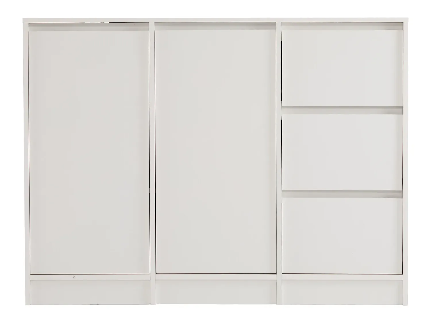 Outlet Hauss Spole Mesa de centro giratória com 2 gavetas, branca + nogueira, 60x60x38 cm Branco
