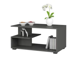 Hot Akord Mesa de Centro Grafite Cinza PIN - Design Moderno em Laminado Cinza antracite