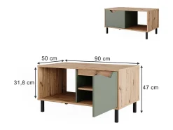 Mesa De Centro*Vicco Mesa de centro grün/artisan 90x50x47 marelle Verde