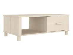 Outlet Mesa de centro HAMAR 100x55x35 cm pinho maciço -mel PT888802 Castanho