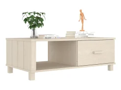 Outlet Mesa de centro HAMAR 100x55x35 cm pinho maciço -mel PT888802 Castanho