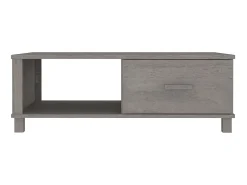 Mesa De Centro| Mesa de centro HAMAR 100x55x35 cm pinho maciço cinza-claro PT939631 Cinzento