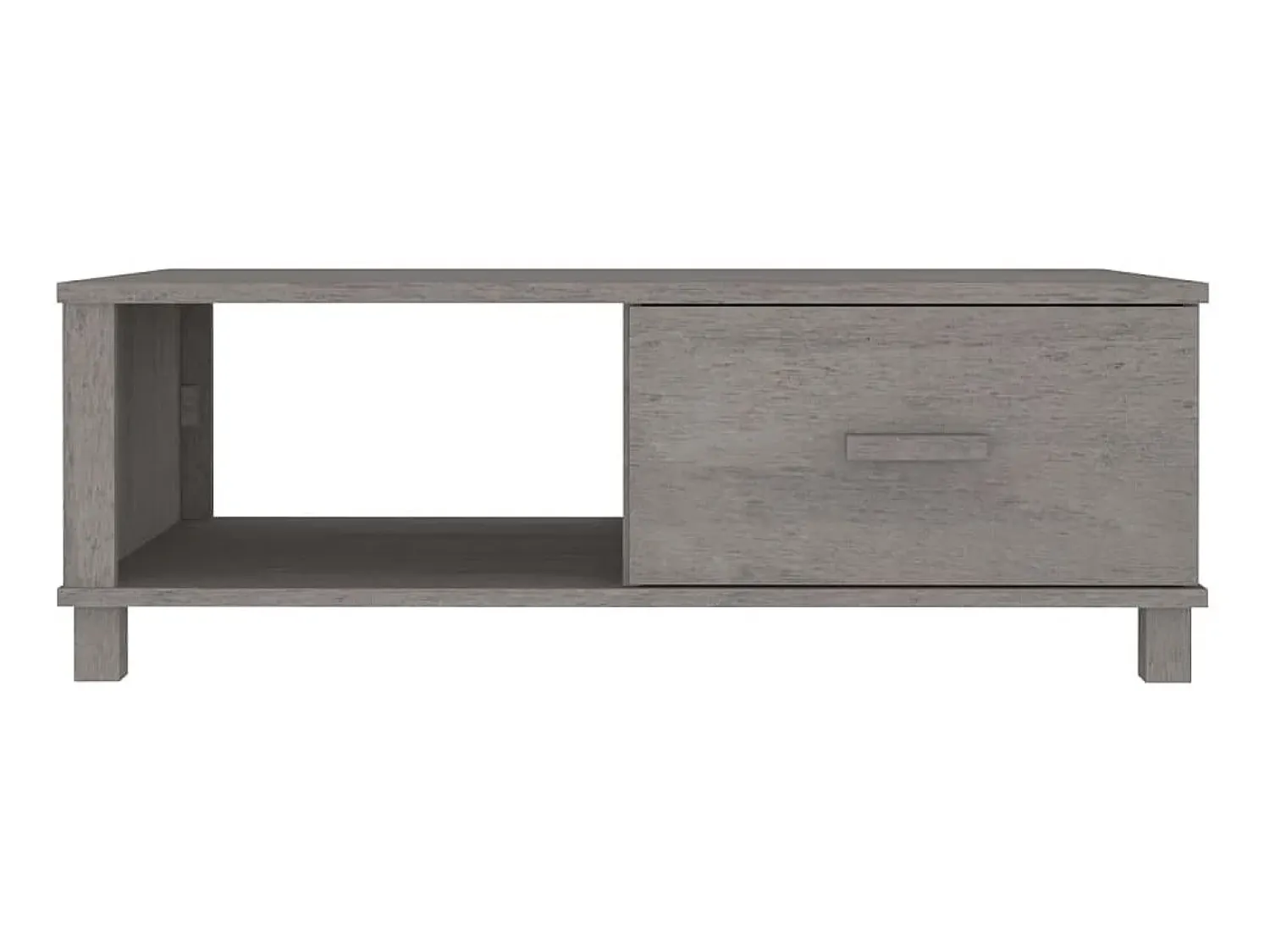 Mesa De Centro| Mesa de centro HAMAR 100x55x35 cm pinho maciço cinza-claro PT939631 Cinzento