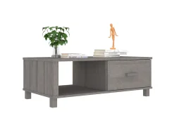 Mesa De Centro| Mesa de centro HAMAR 100x55x35 cm pinho maciço cinza-claro PT939631 Cinzento
