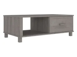 Mesa De Centro| Mesa de centro HAMAR 100x55x35 cm pinho maciço cinza-claro PT939631 Cinzento