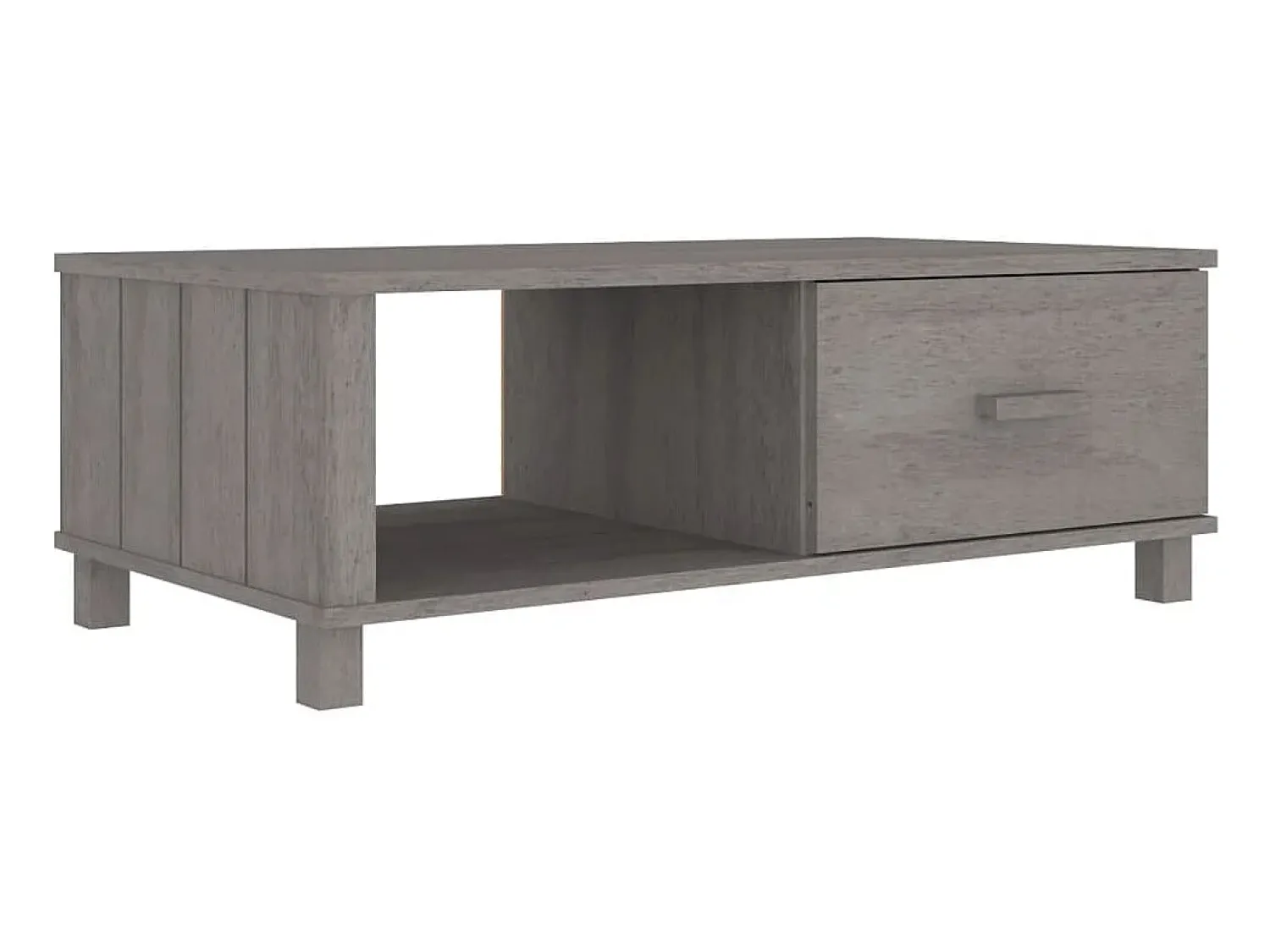Mesa De Centro| Mesa de centro HAMAR 100x55x35 cm pinho maciço cinza-claro PT939631 Cinzento