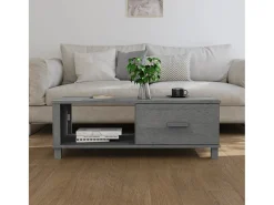Mesa De Centro* Mesa de centro HAMAR 100x55x35 cm pinho maciço cinza-escuro PT416986 Cinzento