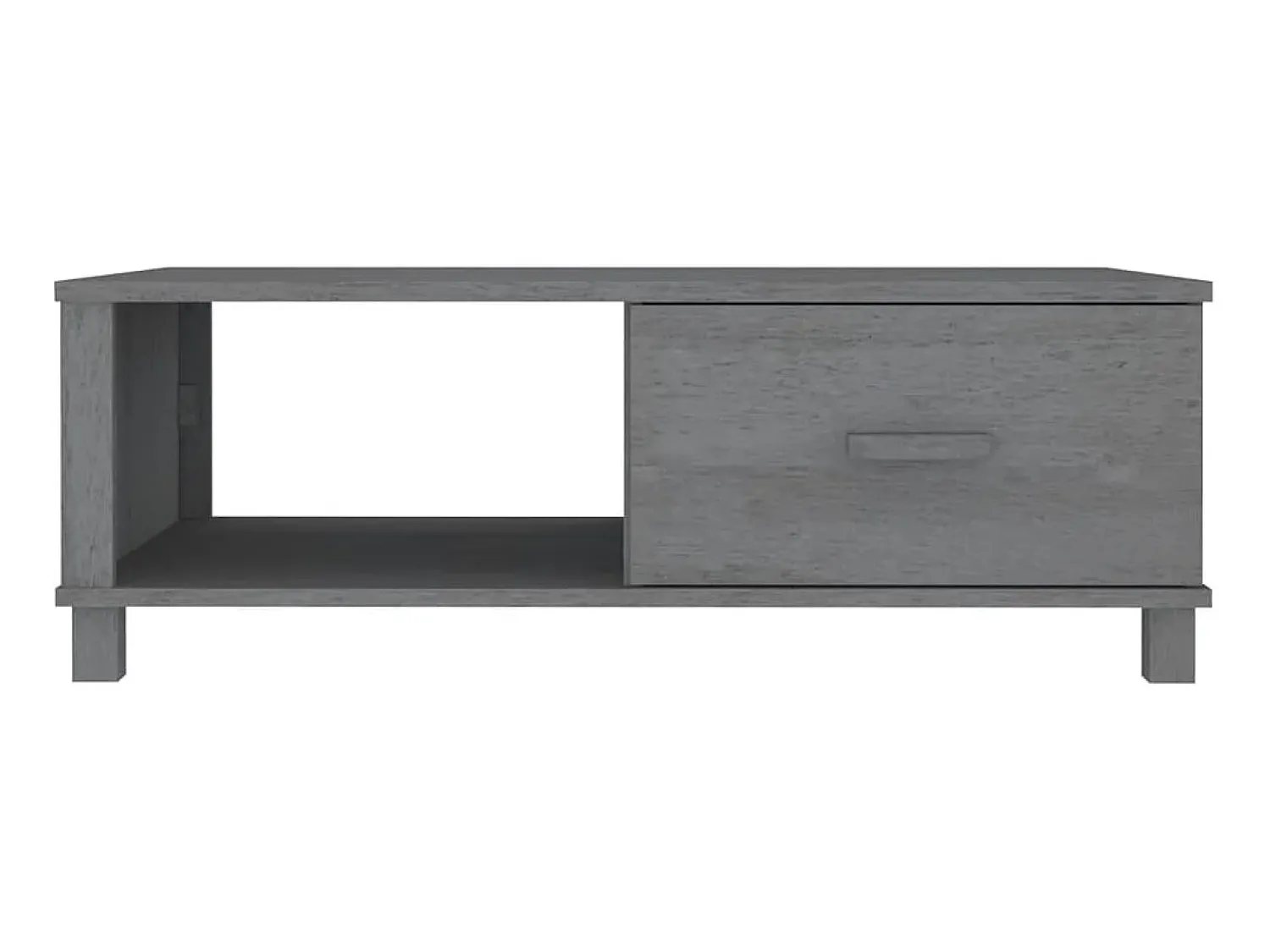 Mesa De Centro* Mesa de centro HAMAR 100x55x35 cm pinho maciço cinza-escuro PT416986 Cinzento