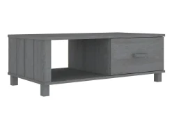Mesa De Centro* Mesa de centro HAMAR 100x55x35 cm pinho maciço cinza-escuro PT416986 Cinzento