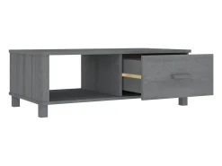 vidaxl Mesa de centro HAMAR 100x55x35 cm pinho maciço cinza-escuro^ Mesa De Centro