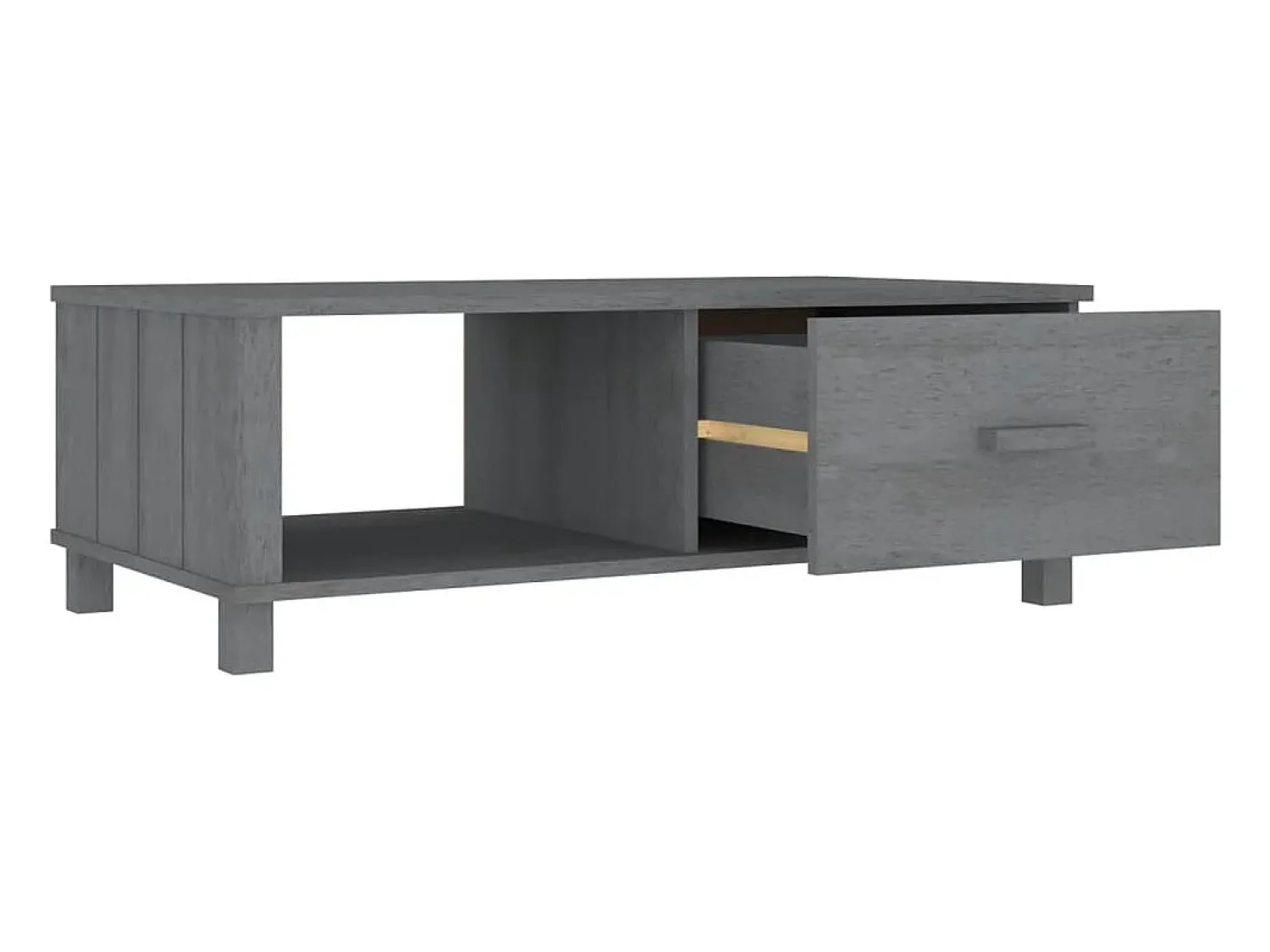 vidaxl Mesa de centro HAMAR 100x55x35 cm pinho maciço cinza-escuro^ Mesa De Centro