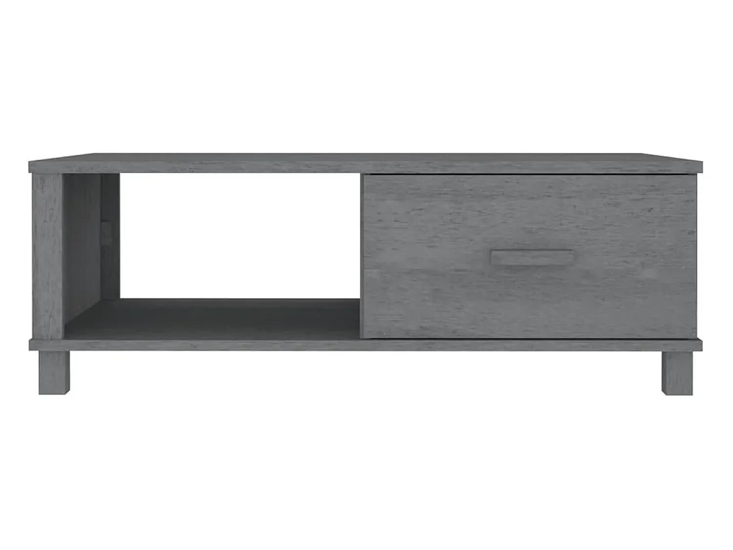 vidaxl Mesa de centro HAMAR 100x55x35 cm pinho maciço cinza-escuro^ Mesa De Centro