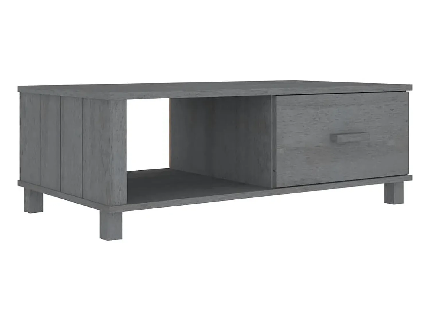 vidaxl Mesa de centro HAMAR 100x55x35 cm pinho maciço cinza-escuro^ Mesa De Centro