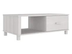 vidaxl Mesa de centro HAMAR 100x55x35 cm pinho maciço Branco