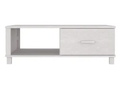 Mesa De Centro* Mesa de centro HAMAR 100x55x35 cm pinho maciço PT126953 Branco