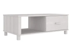 Mesa De Centro* Mesa de centro HAMAR 100x55x35 cm pinho maciço PT126953 Branco