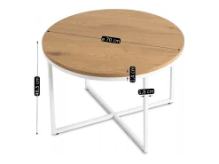 Mesa De Centro| Mesa de centro Hantel Carvalho Dourado / Branco Natural claro / Branco