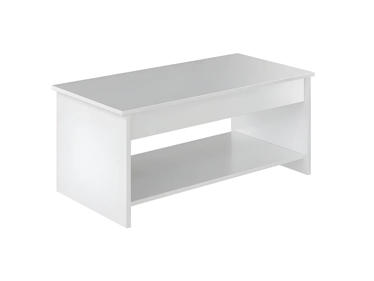 Outlet DKD Home decor Mesa de centro HAPPY contemporânea branca com armazenamento e altura ajustável - L 100 x C 50 cm Branco