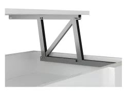 Outlet DKD Home decor Mesa de centro HAPPY contemporânea branca com armazenamento e altura ajustável - L 100 x C 50 cm Branco