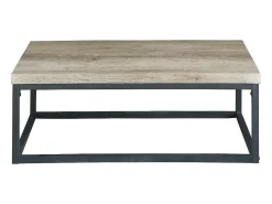 Mesa De Centro*Meublorama Mesa de centro HAVAÍ com tampo em madeira clara, pés em aço. Ideal para a sua sala de estar. Castanho
