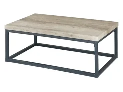 Mesa De Centro*Meublorama Mesa de centro HAVAÍ com tampo em madeira clara, pés em aço. Ideal para a sua sala de estar. Castanho