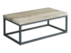 Mesa De Centro*Meublorama Mesa de centro HAVAÍ com tampo em madeira clara, pés em aço. Ideal para a sua sala de estar. Castanho