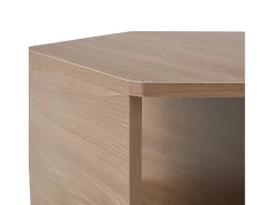 Mesa De Centro|Hauss Spole Mesa de centro hexagonal com espaço de arrumação, 79 x 69,4 x 40 cm - Castanho