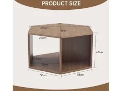 Mesa De Centro|Hauss Spole Mesa de centro hexagonal com espaço de arrumação, 79 x 69,4 x 40 cm - Castanho