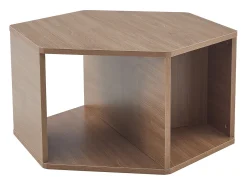 Mesa De Centro|Hauss Spole Mesa de centro hexagonal com espaço de arrumação, 79 x 69,4 x 40 cm - Castanho