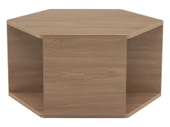 Mesa De Centro|Hauss Spole Mesa de centro hexagonal com espaço de arrumação, 79 x 69,4 x 40 cm - Castanho