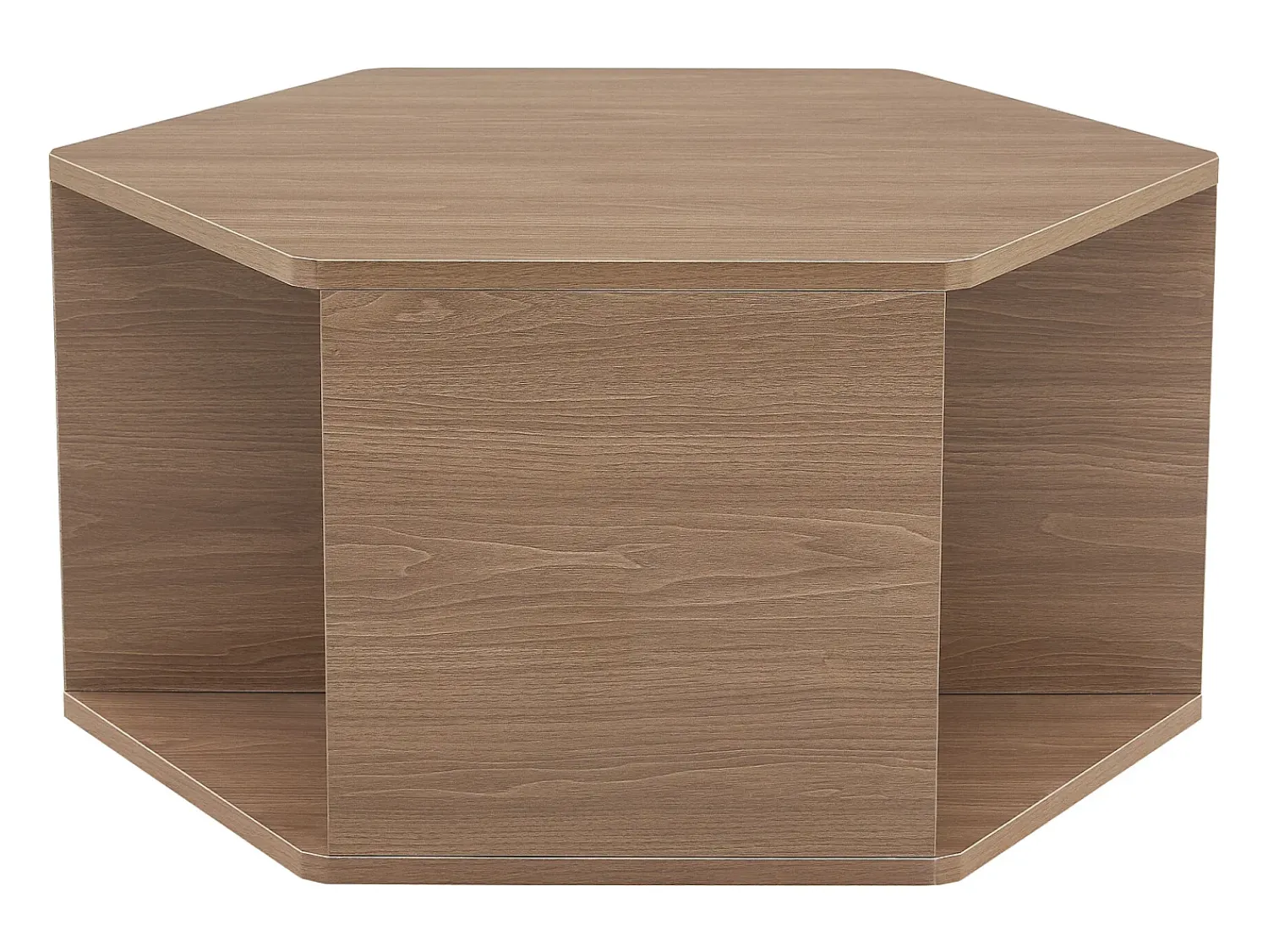 Mesa De Centro|Hauss Spole Mesa de centro hexagonal com espaço de arrumação, 79 x 69,4 x 40 cm - Castanho